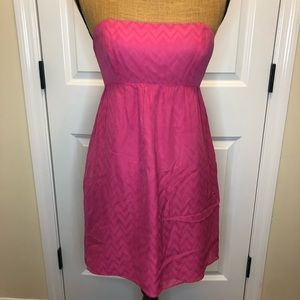 Shoshanna Chevron Pink Strapless Dress size 2